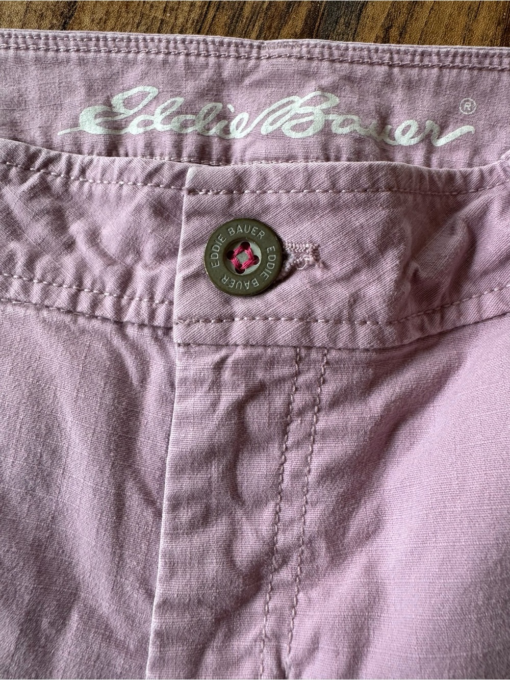 Eddie Bauer Women’s Cargo Shorts Size 8 Pink Garment Dyed Cotton Utility - Picture 5 of 7